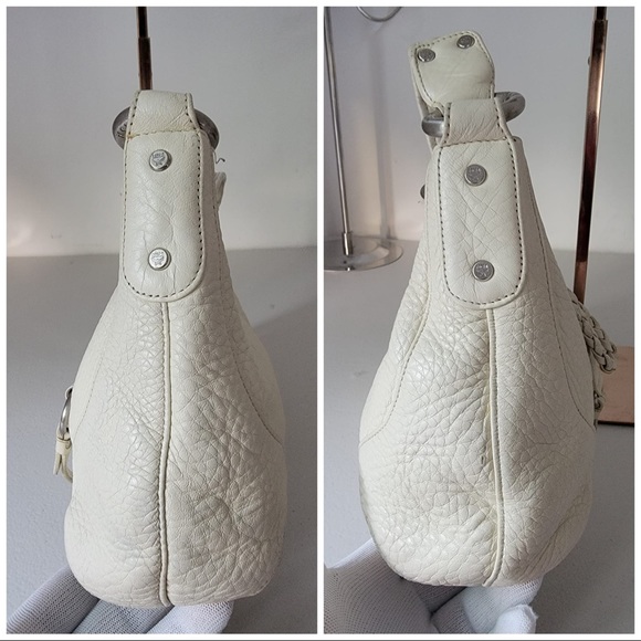 MCM Cream Leather Small Shoulder Hobo Bag - Picture 4 of 9